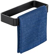 SAYAYO Matte Black Hand Towel Holder for Bathroom Wall, 8 Inch Self Adhesive Towel Bar Hand Towel...