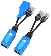 POE Ethernet Splitter, POE Combiner Splitter Adapter, 2PCS Splitter Rj45 Combiner Poe Adapter Con...