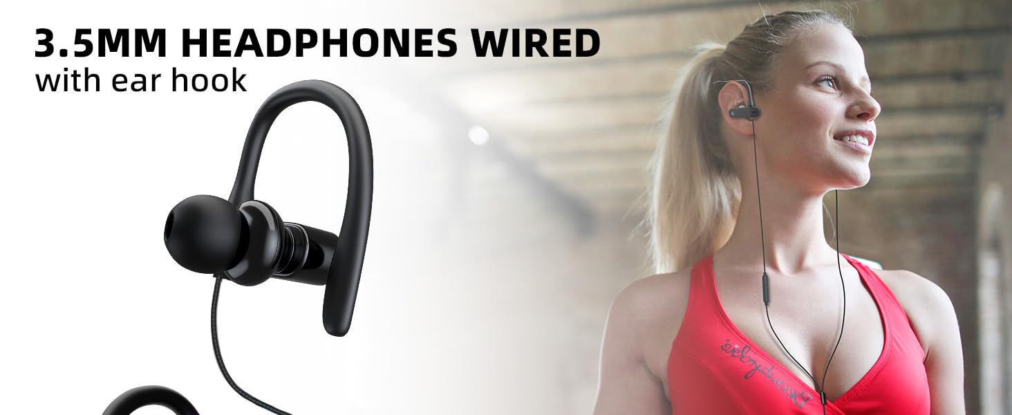 wired earbuds with ear hook