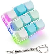 Keyboard Fidget Toy - Fidget Keychain with Led Light Button Keyboard Clicker Fidget Toy for Adult...