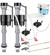 Houpeoro Universal Toilet Flusher Replacement Kit, Fill Valve, 2-Inch Flapper, Handle Replacement...