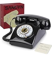 Sangyn Retro Rotary Landline Phone 1960s Vintage Telephone Old Fashioned Corded Phones with Mecha...