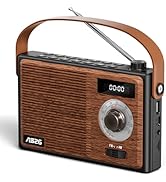 AM FM Radio Portable Retro Bluetooth Speaker Support USB/TF/AUX Player, Vintage Wireless Radio wi...
