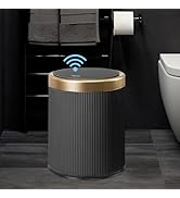 URALFA Automatic Motion Sensor Bathroom Trash Can with Lid, 10.5 Liter / 2.8 Gallon Touchless Tra...