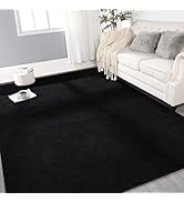 Gifeas Large Ultra Soft Modern Area Rugs for Living Room Bedroom, 4x6 Feet Black Thickened Memory...