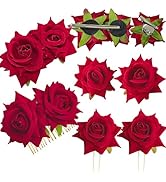 ELLOPH Red Rose Flower Hair Clips for Women - 6 Pcs Floral Hair Barrettes Pins Rose Hair Accessor...