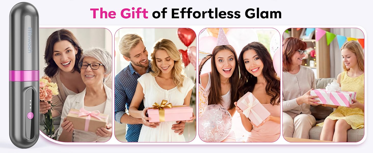 Minwoch Cordless Hair Straightener Brush, Perfect Gift for Women, Effortless Glam