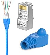 Solsop STP Shielded RJ45 Connector Plugs, 50PCS Cat6 Cat6A Pass Through Connectors + 50PCS RJ45 B...