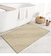 Tyrot Boho Small Bathroom Rugs 2x3 Washable Rug for Entryway Woven Cotton Tan and Cream Front Doo...