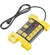 FENJIKRONIX 8 Outlet Heavy Duty Surge Protector Power Strip with USB Ports, 15A 2000J, Metal Indu...