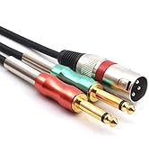 SiYear XLR 3 Pin to Double 6.35mm 1/4" TS Male Y Splitter Cable, Dual Mono (1/4 inch) 6.35mm to X...