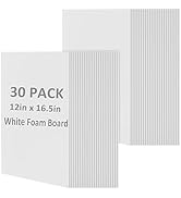 30 Pack White Foam Board for Projects, 12 x 16.5Inch Foam Core Baking Board Mat Board Center, 3/1...
