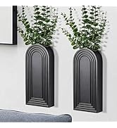 Sawoake 2 Pack Modern Wall Wood Vase-Entryway Decor, Wood Wall Art, Hallway Decor-Modern Farmhous...