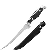 TRUSCEND Boning Knife with Protective Sheath, Razor Sharp Stainless Steel Chef Knives for Boning ...