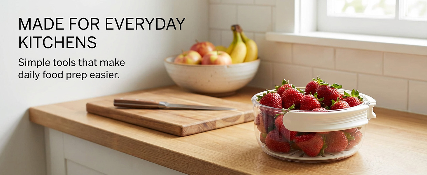 Mesh Fruit Basket Straine Cleaner Bowl with Lid 2-in-1 Draining and Preservation Multifunctional