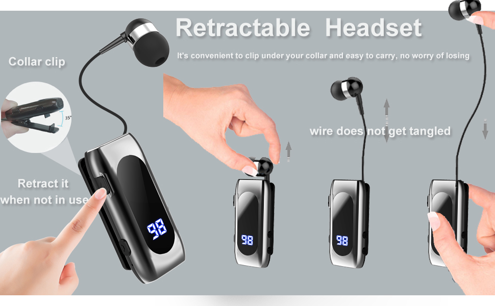wireless retractable bluetooth earbuds