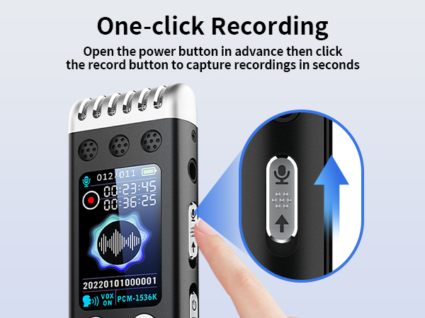 USB C Voice Recorder with one-click recording