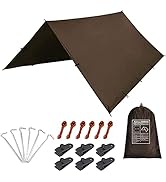 KALINCO Camping Tarp Waterproof, 10X12FT Hammock Rain Fly Tarp Tent, Multifunctional Tent Footpri...