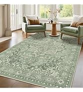 Jainmy Sage Green 5x7 Area Rugs for Living Room, Cozy Cottagecore Rug for Bedroom Nursery Washabl...