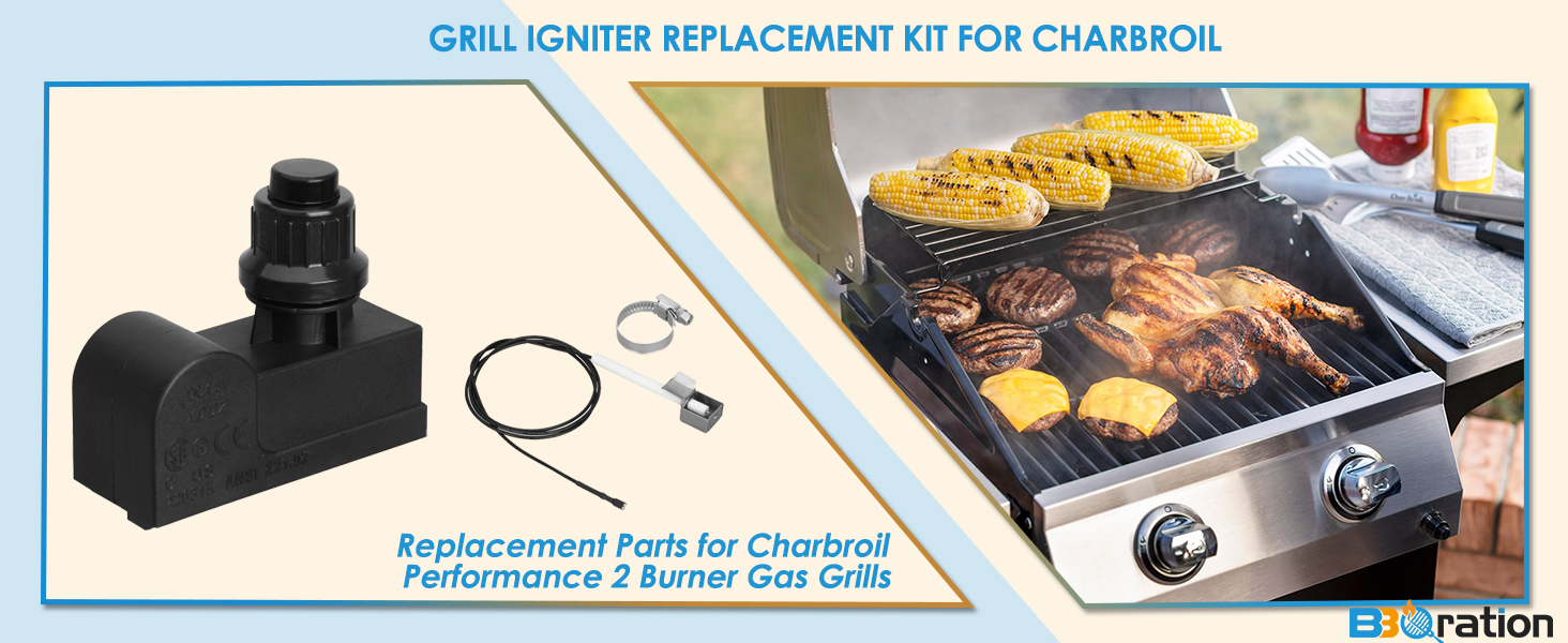 DHLG-1T Grill Igniters Kit for Charbroil Ignitor Replacement Kit, 1 Outlets AAA Battery Tact Push