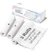 NADAIIN 3 Rolls Thermal Printer Paper 8.5''x11'' US Letter Size, Thermal Paper Quick-Dry, Compati...