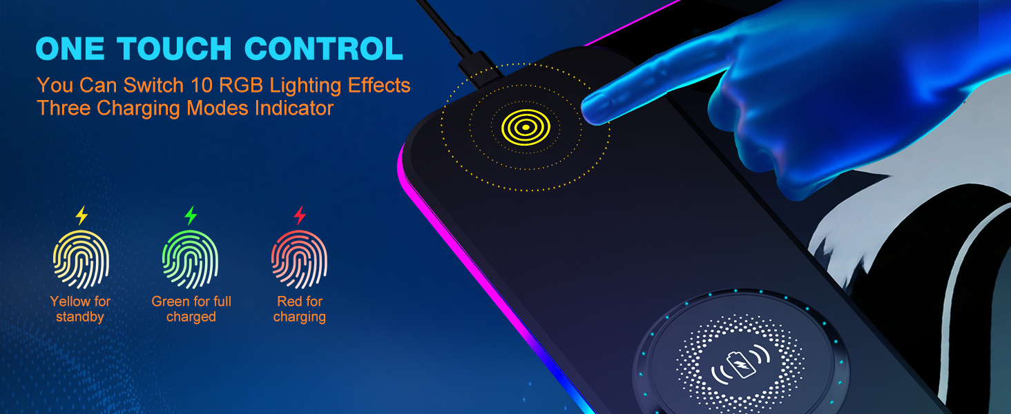 TARKARI Magnetic Wireless Charging RGB Mouse Pad