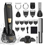 Hatteker Mens Body Hair Beard Trimmer Groin Trimmer Mens Grooming Kit Electric Razor Body Shaver ...
