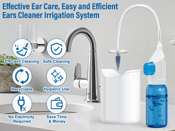 Ear Wax Removal, Ear Wax Removal Tool, Ear Cleaning Kit, Manual Ear Irrigation Flushing System