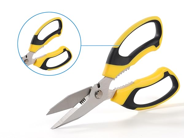 8 inch utility heavy duty scissors Ergonomic comfort grip handle for both right and left-handed user