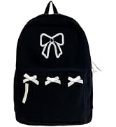 KAOBIO Women Preppy Y2k Aesthetic Corduroy Backpack Kawaii Laptop Backpack Cute Coquette Bow Hara...