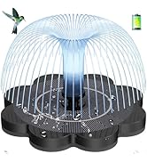 GAIZERL 3.5W Solar Fountain with 2000mAh Battery - Work On Cloudy Day- Upgrade Lucky Flower Glass...