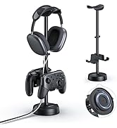 Desktop Headphone Controller Stand Holder with Anti-Slip Heavy Base Stable Suction Cup, Universal...