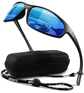 LINVO Polarized Sports Sunglasses for Men Women,Ultralight Wrap Around UV400 Protection Sun Glass...