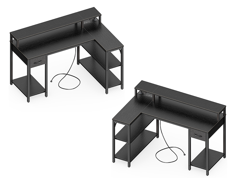 Reversible Computer Desk with Drawer