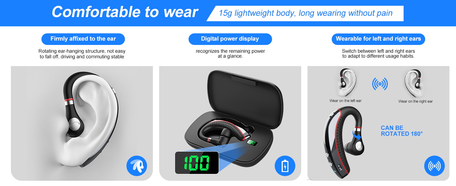 OPINAY Wireless Bluetooth Headset Selling Points Chart