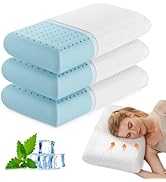 DUMOS Memory Foam Pillows for Sleeping 3 Pack, Bed Pillows for Adults with Washable Cover and Bre...