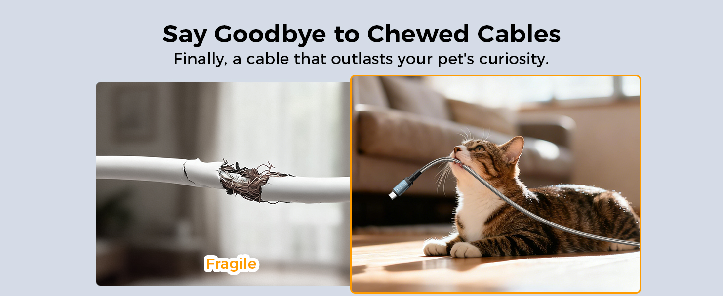 Chew Proof usb c Cable