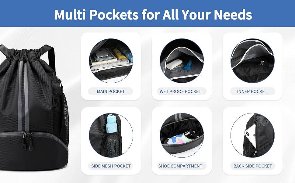 gym backpack with multi pockets