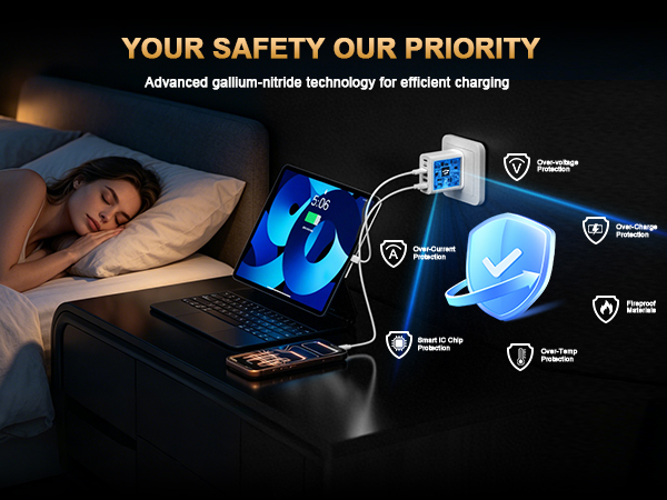 65w usb c wall charger for multi devices