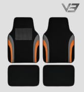CAR PASS Leather Sporty Car Floor Mats Carpet, Universal Waterproof Automotive Floor Mat Fit for ...