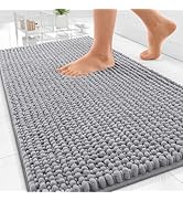 OLANLY Thick Bathroom Rugs 30x20, Extra Soft Absorbent Chenille Bath Rugs, Rubber Backing, Machin...
