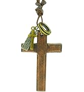 Motaney Vintage Cross Rear View Mirror Accessories, Large Size Wooden Cross Car Hanging Ornament