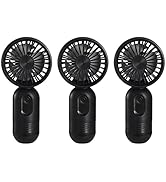 VanSmaGo Portable Mini 3-pack Handheld Personal Small Fan with 3-speed for Travel, USB Rechargeab...