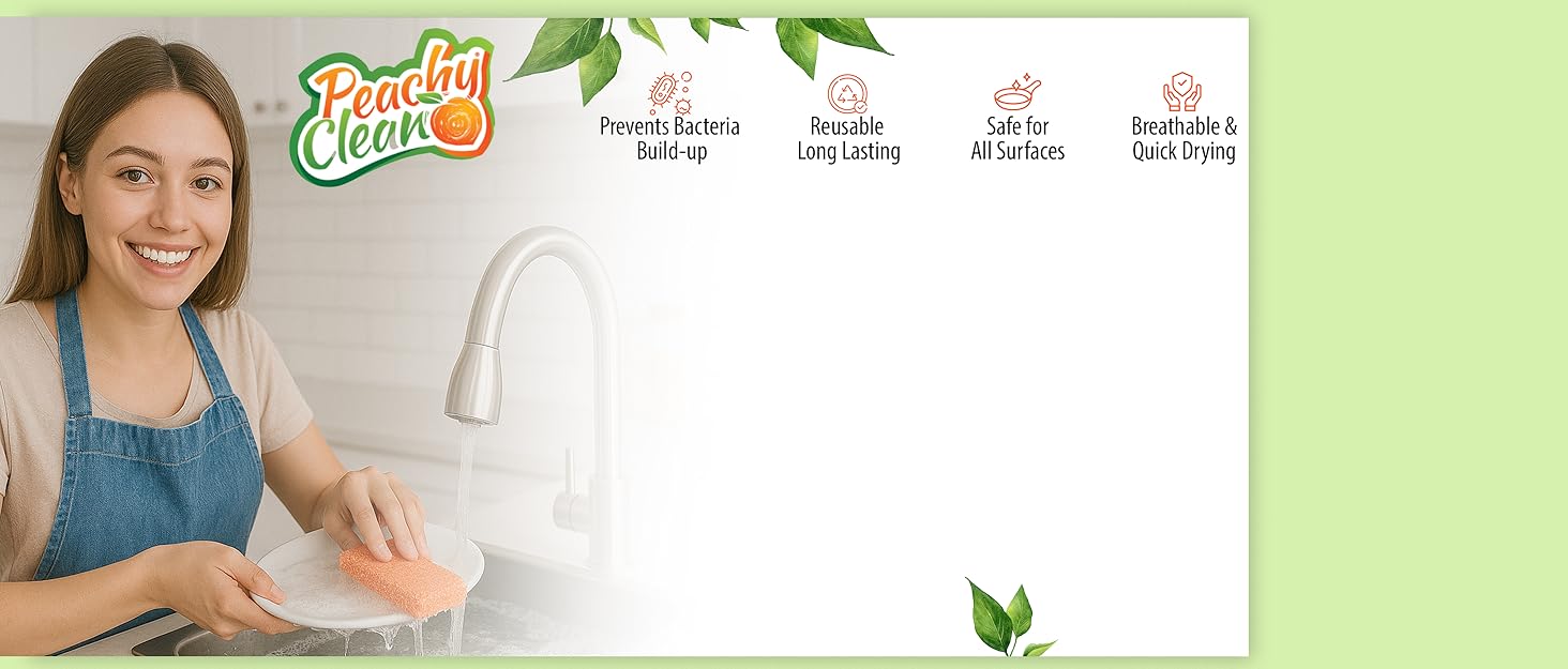 Antimicrobial mildew-free silicone dish kitchen sponge scrubber
