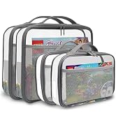 holay 4 Packs PVC Zippered Blocks Set, Toy, Clay, Board game Storage Organizer Case (Name Tag, Ma...