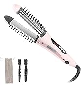 Hair Straightener and Curler Brush,2-in-1 Hair Straightener Curling Iron,Professional Hot Hair Cu...