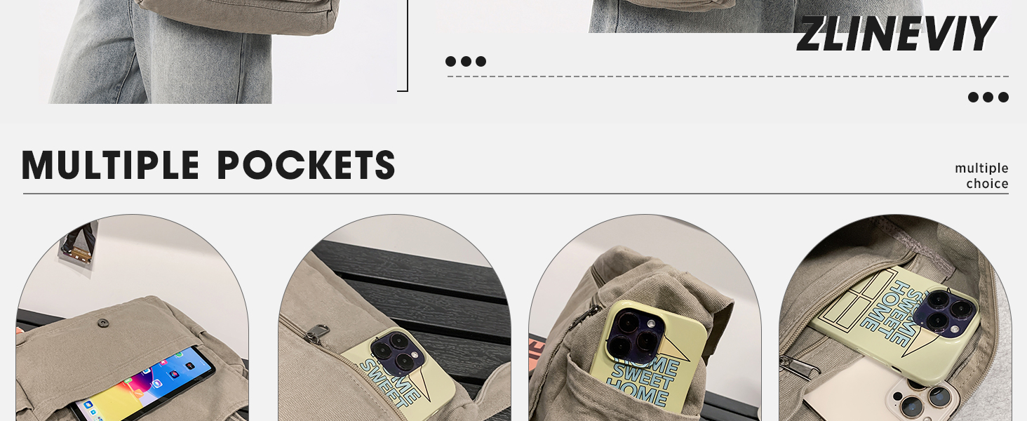 Canvas Crossbody Bag Messenger Bag