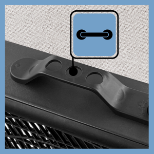 Comfort Zone box fan has a convenient carry handle for portability