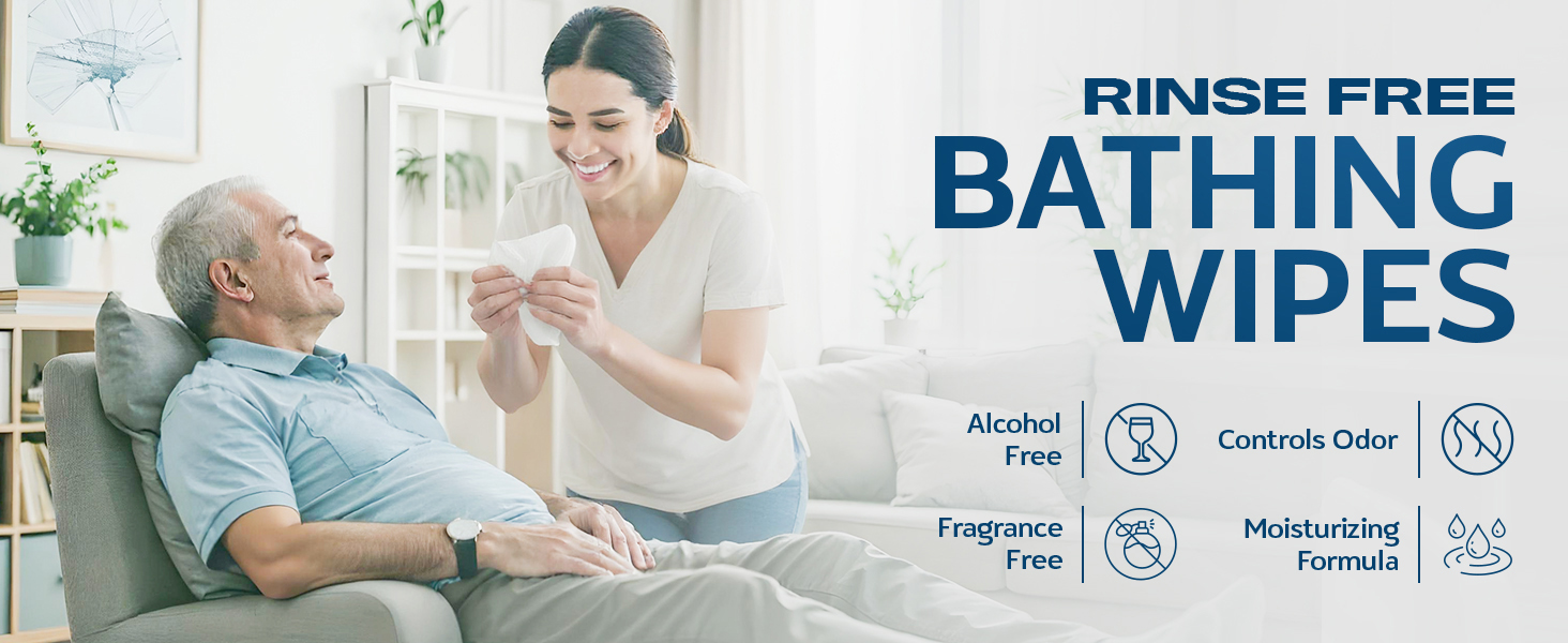 Rinse Free Bathing Wipes