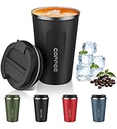 MOMSIV 12oz Travel Mug, Insulated Coffee Cup with Leakproof Lid, Vacuum Stainless Steel Double Wa...